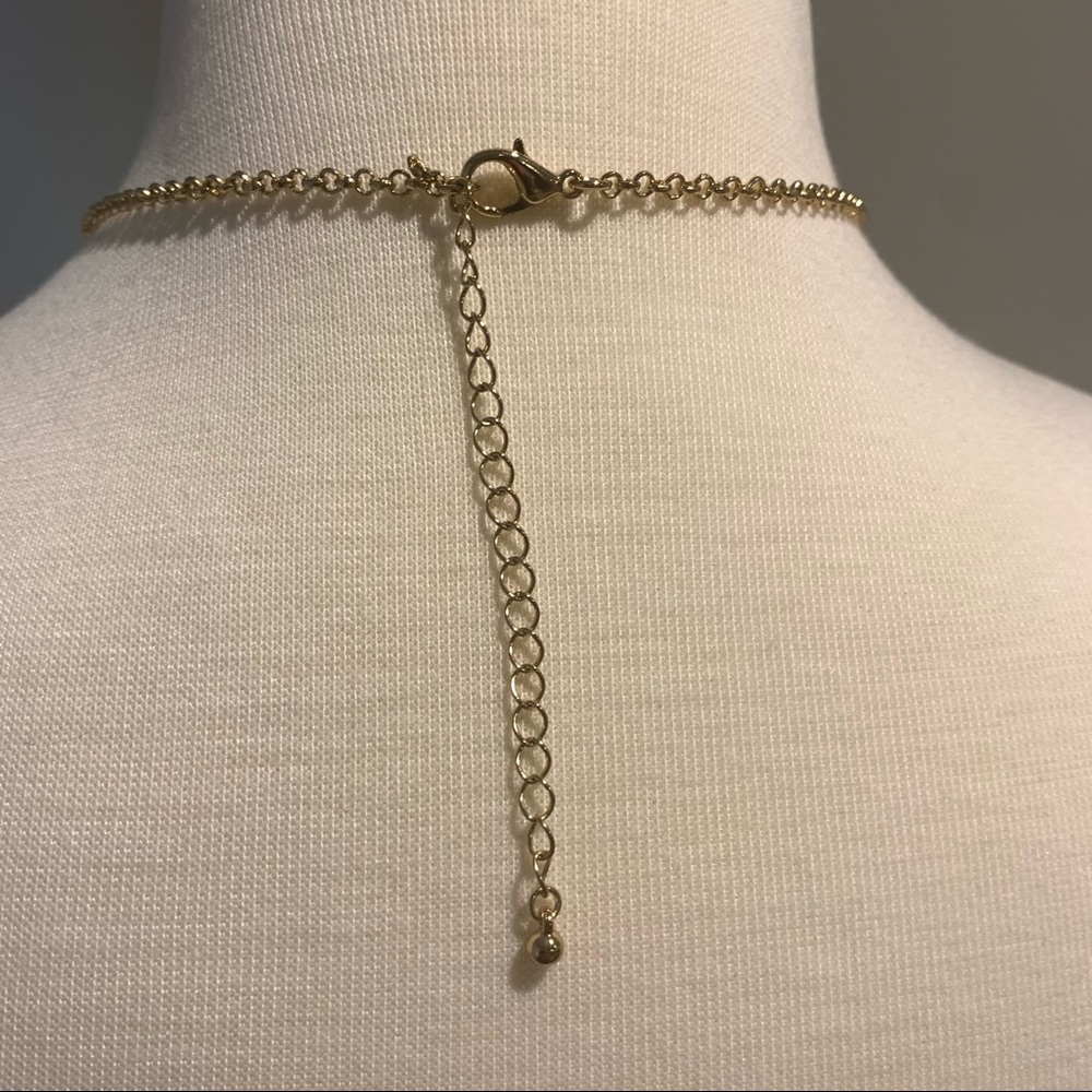 Faux Ivory and Gold Floral Necklace - Picture 4 of 4